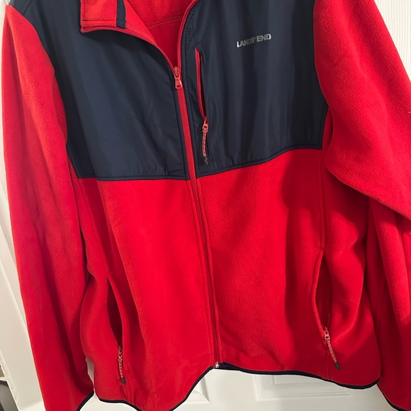 Men’s Lands End Fleece Full Zip Jacket XL/T - Picture 2 of 7